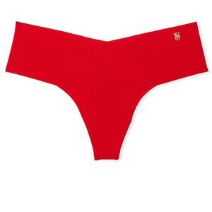 VS SEXY ILLUSIONS BY VS No-Show Thong Panty Lipstick Red Christmas Holiday NWT
